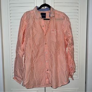 Tommy Bahama Orange Striped Button Down Shirt Size L